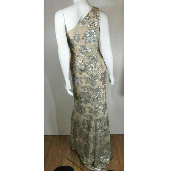Vince Camuto Metallic Sequin One-shoulder Gown - Picture 4 of 5